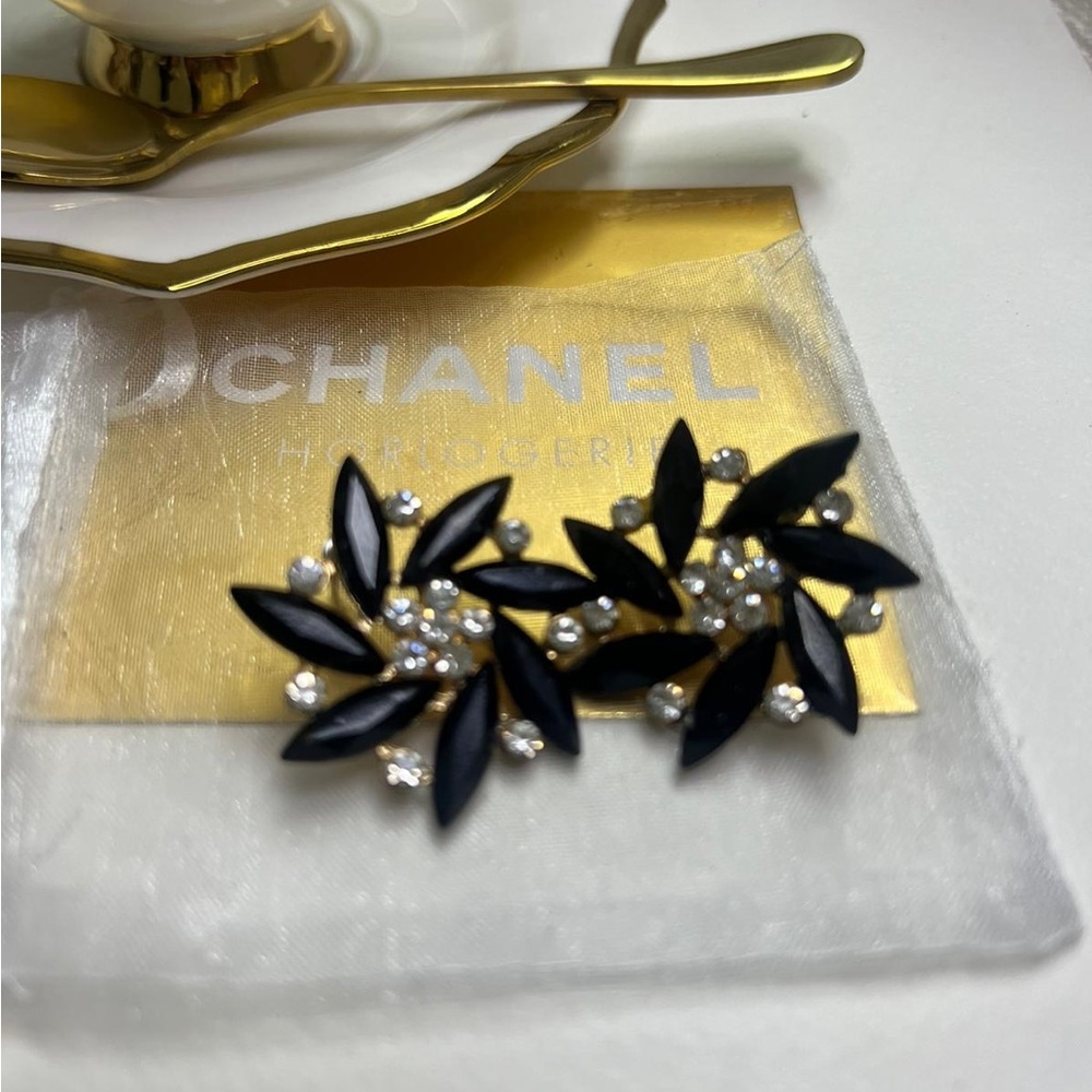 Black and Gold Elegant Earrings
